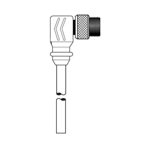 20-ft Micro-Sync, Dual Key, Single-End, Male, 90 Deg, 2-Pole, 4A, 300V