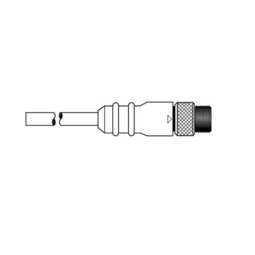 12-ft Micro-Sync, Dual Key, Single-End, Male, 3-Pole, 4A, 300V