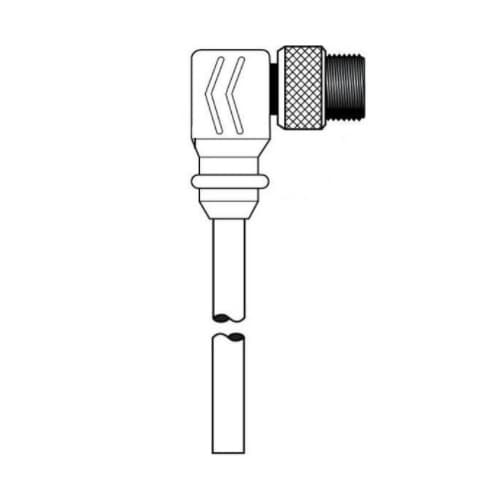 12-ft MicroSync Dual Key, M9, Single End, 4-Pole, 22 AWG