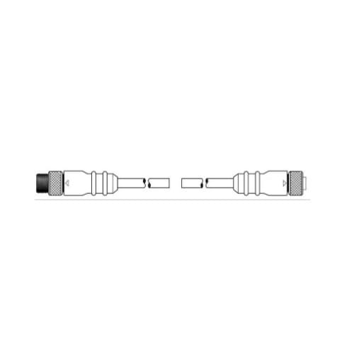 6-ft MicroSync Dual Key, M / F Straight, Double End, 5-Pole, 22 AWG