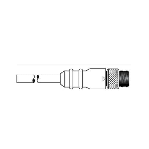 6-ft MicroSync Dual Key, M Straight, Single End, 5-Pole, 22 AWG