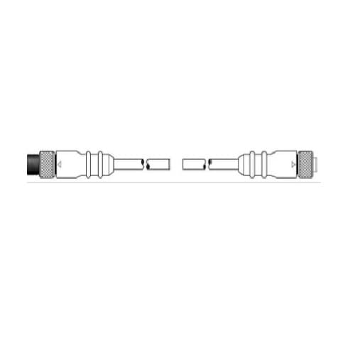 6-ft MicroSync Dual Key, M / F Straight, Double End, 6-Pole, 22 AWG