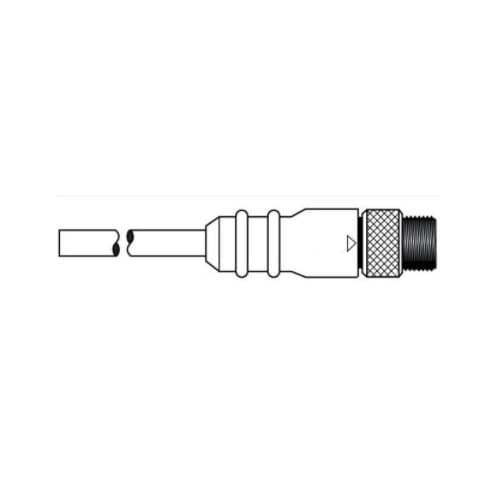 6-ft MicroSync Dual Key, M Straight, Single End, 6-Pole, 22 AWG