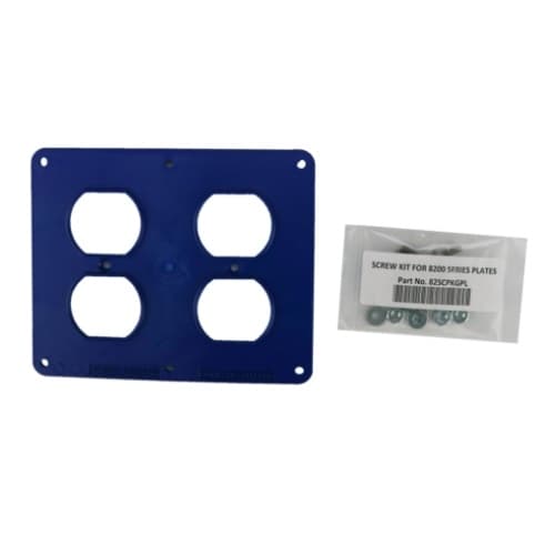 Coverplates for Dual-Side 2-Gang Outlet Box, (2) Duplex, Blue