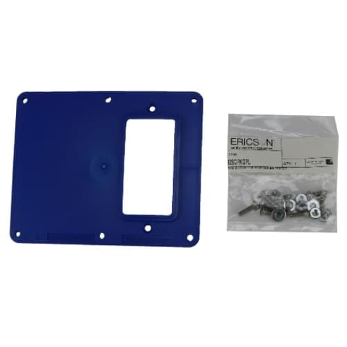 Ericson Coverplates for Dual-Side 2-Gang Outlet Box, GFCI Duplex, Blue