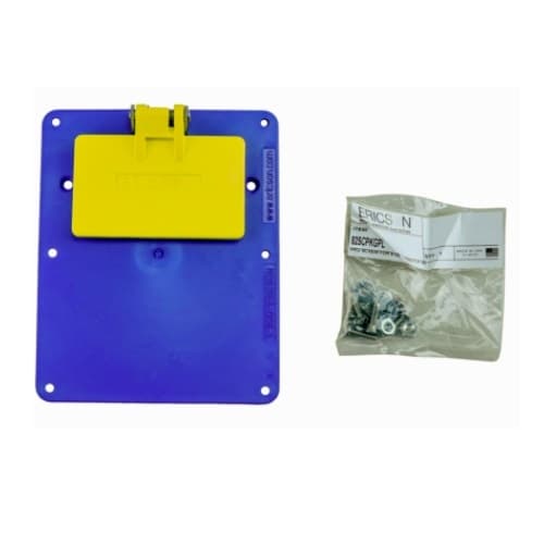 Ericson Flip Coverplates for Dual-Side 2-Gang Outlet Box, GFCI Duplex, Blue