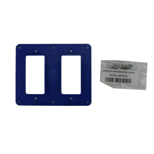 Ericson Coverplates for Dual-Side 2-Gang Outlet Box, (2) GFCI Duplex, Blue