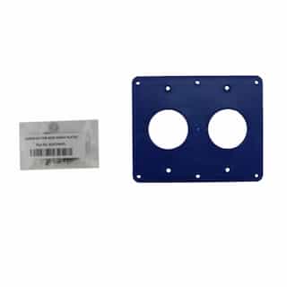 Coverplates for Dual-Side 2-Gang Outlet Box, (2) 1.57-in Hole, Blue