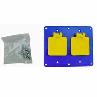 Flip Coverplates for Dual-Side 2-Gang Outlet Box, (2) 1.57-in Hole