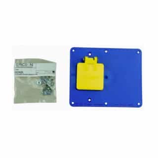 Ericson Flip Coverplate for Dual-Side 2-Gang Outlet Box, Blank/1.57-in Hole
