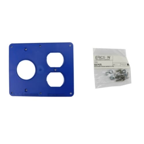 Coverplate for Dual-Side 2-Gang Outlet Box, Duplex/1.57-in Hole, Blue