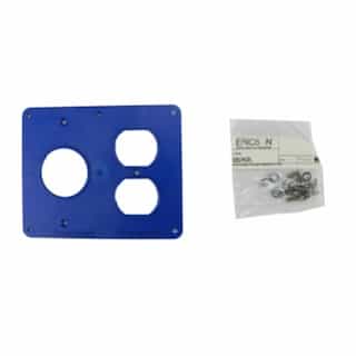 Ericson Coverplate for Dual-Side 2-Gang Outlet Box, Duplex/1.57-in Hole, Blue