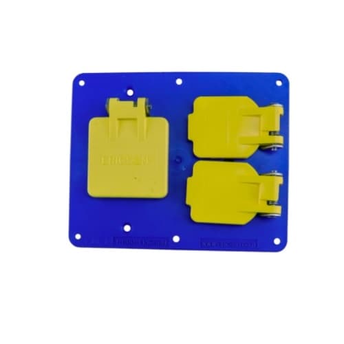 Flip Coverplate for Dual-Side 2-Gang Outlet Box, Duplex/1.57-in Hole