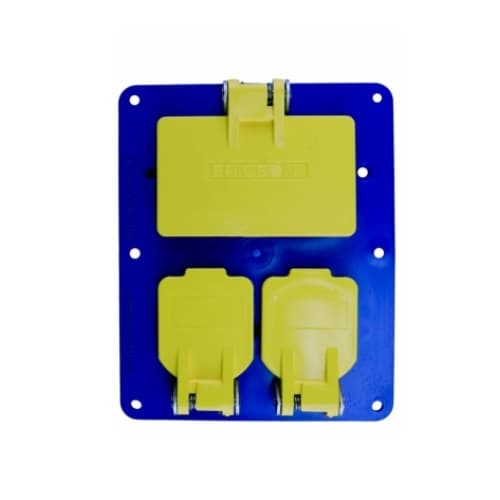 Ericson Flip Coverplate for Dual-Side 2-Gang Outlet Box, Duplex/GFCI Duplex