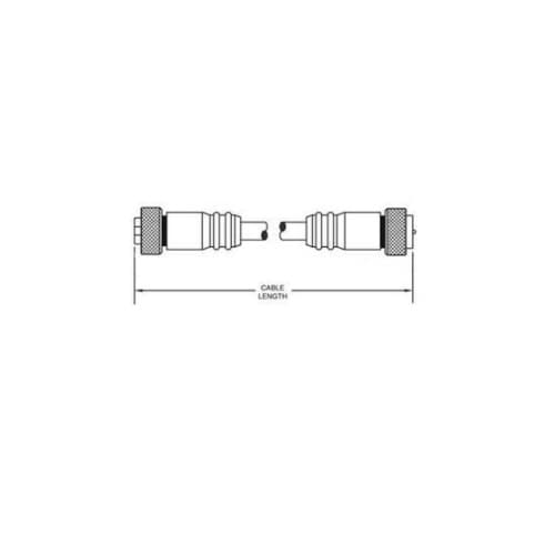 6-ft MiniSync, M / F Straight, Double End, 3-poles, 16 AWG