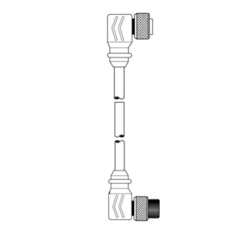12-ft MiniSync, M9 / F9, Double End, 4-poles, 16 AWG
