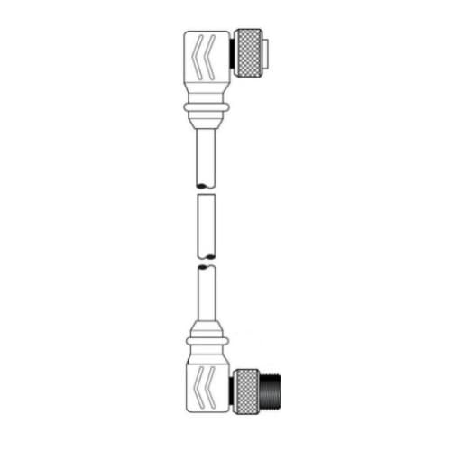 3-ft MiniSync, M9 / F9, Double End, 5-poles, 16 AWG