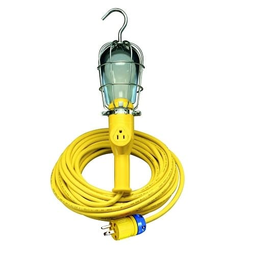 Ericson 25-ft 100W 9 Handlamp, 5-15P, SOW, 16/3, 120V, 104-I Guard & Switch