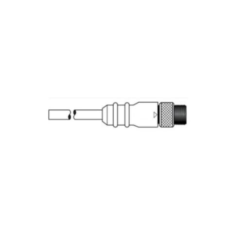 13.1-ft MicroSync Single Key, M Straight, Single End, 4-Pole, 22 AWG