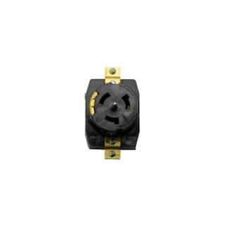 Ericson 3769 CMRCL Receptacle, CA Style, Locking, 125/250, 50A, Black