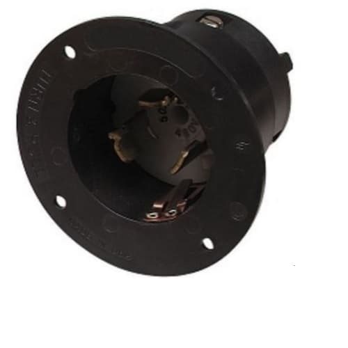 8177 Commercial Inlet, CA Style, Locking, 3PH, 3P/4W, 480V, 50A, Black