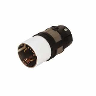 Ericson 8465 Commercial Plug, CA Style, Locking, 1PH, 2P/3W, 480V, 50A, Black