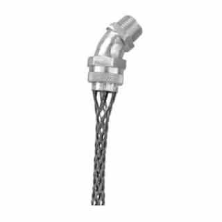 Deluxe Cord Grip, 45 Degree, Cable Diameter .18 - .25, .50-in NPT