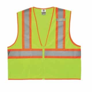 GloWear&reg; 8229Z Type R Class Safety Vest, L/XL, Two-Tone, Lime