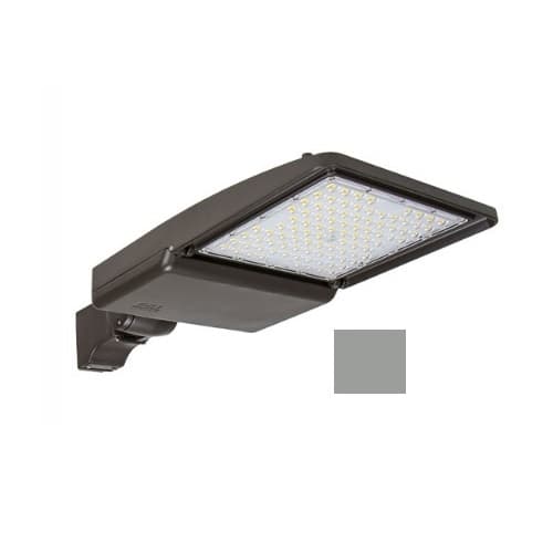 200W LED Shoebox Light w/ 4-in Round Pole, 0-10V Dim, 247-480V, 29518 lm, 3000K, Grey