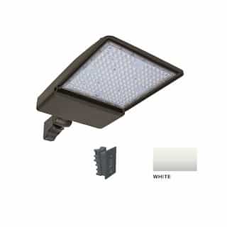 250W LED Shoebox Area Light w/ Direct Arm Mount, 0-10V Dim, 38043 lm, 3000K, White