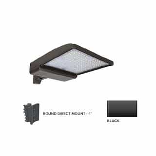 250W LED Shoebox Area Light w/ 4" Round Pole Mount, 0-10V Dim, 42159 lm, 5000K, Black