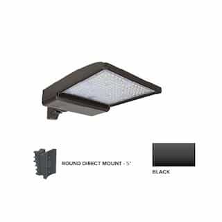 250W LED Shoebox Area Light w/ 5" Round Pole Mount, 0-10V Dim, 42159 lm, 5000K, Black