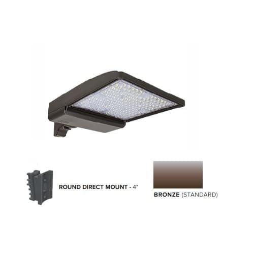 250W LED Shoebox Area Light, 4" Round Pole Mount, 0-10V Dim, 480V, 42159lm, 5000K, Bronze