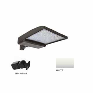 250W LED Shoebox Area Light w/ Slip Fitter Mount, 0-10V Dim, 480V, 42159 lm, 5000K, White