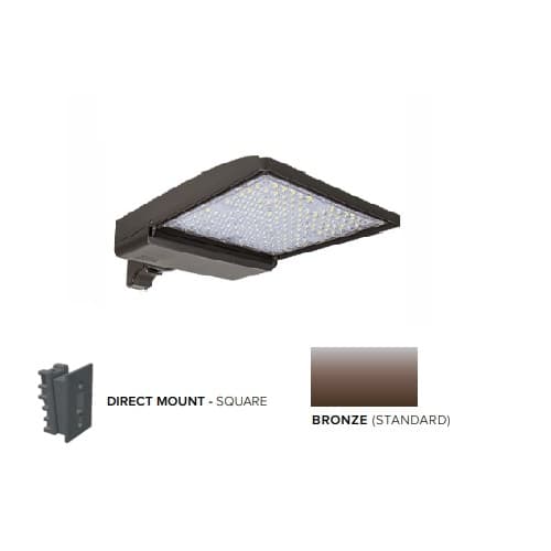 320W LED Shoebox Area Light w/ Direct Arm Mount, 0-10V Dim, 43894 lm, 3000K, Bronze