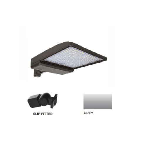 320W LED Shoebox Area Light w/ Slip Fitter Mount, 0-10V Dim, 43894 lm, 3000K, Grey