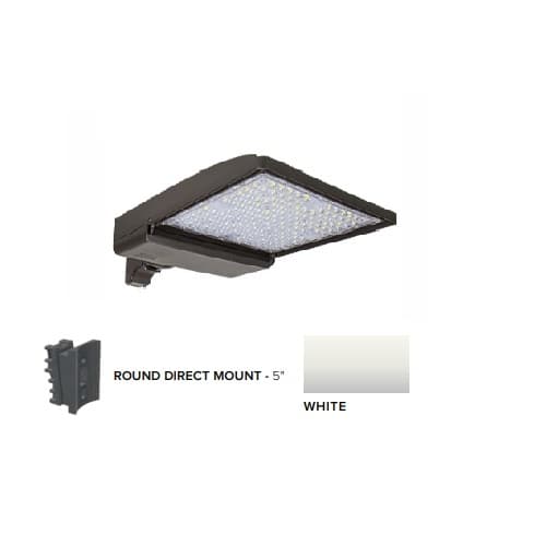 ESL Vision 320W LED Shoebox Area Light, 5" Round Pole Mount, 480V, 0-10V Dim, 43894 lm, 3000K, White