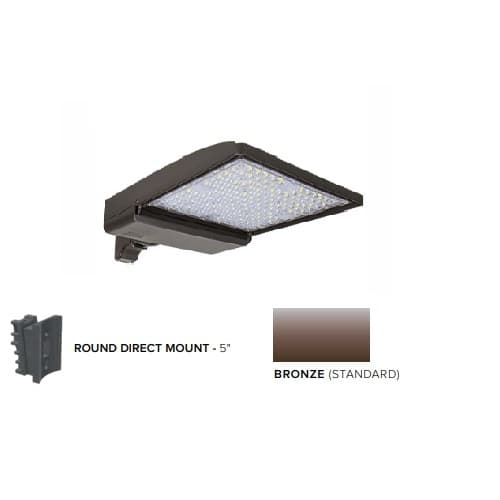 ESL Vision 320W LED Shoebox Area Light w/ 5" Round Pole Mount, 0-10V Dim, 48643 lm, 5000K, Bronze
