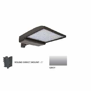 320W LED Shoebox Area Light w/ 5" Round Pole Mount, 0-10V Dim, 48643 lm, 5000K, Grey