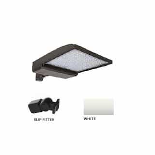 320W LED Shoebox Area Light w/ Slip Fitter Mount, 480V, 0-10V Dim, 48643 lm, 5000K, White