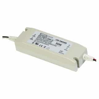 30W LED Driver w/ Single Output, Non-Dimmable, 100-277V, .63 Amp, AC/DC