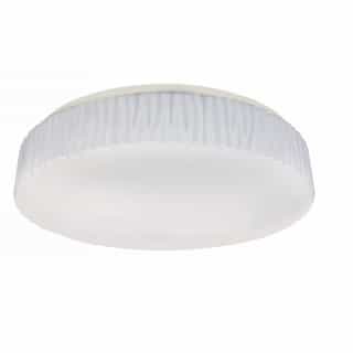 15-in 22W LED Flush Mount Ceiling Light, Glacier Globe, Dimmable, 1450 lm, Selectable CCT