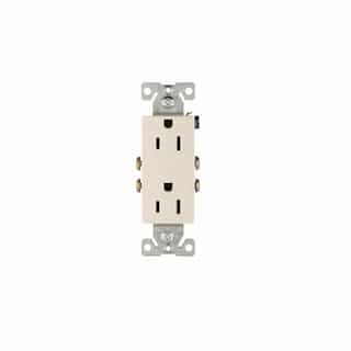 Eaton Wiring 15 Amp Decorator Duplex Receptacle, 2-Pole, 3-Wire, #14-10 AWG, 125V, Light Almond