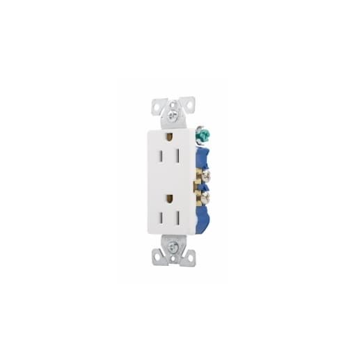 Eaton Wiring 15 Amp Duplex Receptacle, 2-Pole, 3 Wire, 125V, #14-10 AWG, White, 10 Pack