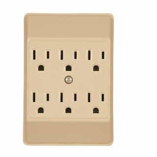 Eaton Wiring 125V 6 Outlet Taps, Duplex Receptacle, 15A, Ivory