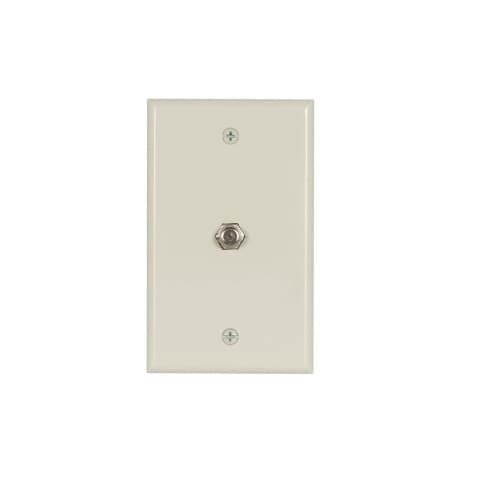 Eaton Wiring Wallplate w/Coax Adaptor, Thermoset, Standard Size, Light Almond