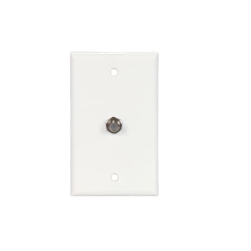 Eaton Wiring Wallplate w/Coax Adaptor, Thermoset, Standard Size, White