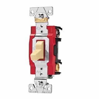Eaton Wiring 120/277V Toggle Switch, Double-Pole, Back Wire/Side Wire, Light Almond