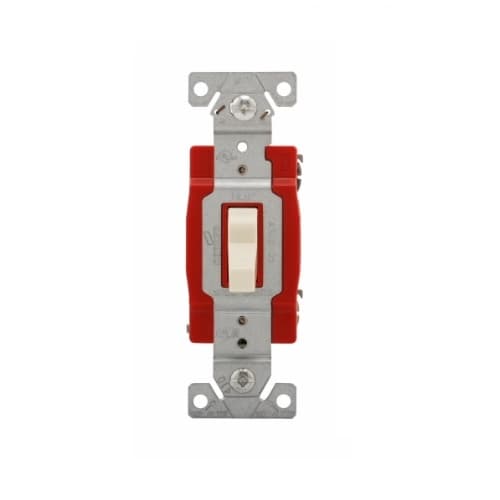 20 Amp 3-Way Toggle Switch, #14-10 AWG, 120-277V, Almond