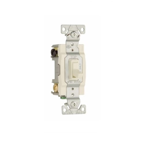 Eaton Wiring 15 Amp Framed Toggle Switch, 4-Way, #14 to 10 AWG, 120V, Almond